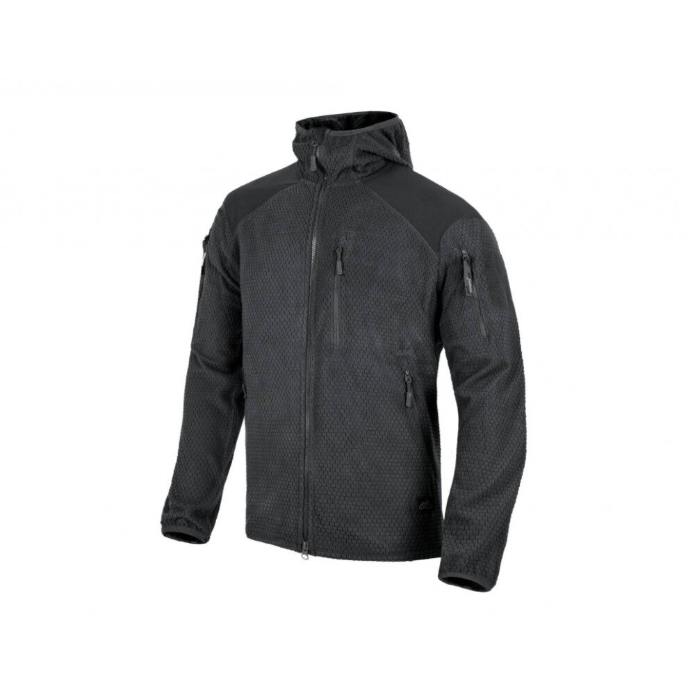 Helikon Tex ALPHA HOODIE JACKET - GRID FLEECE - BLACK - BL-ALH-FG-01